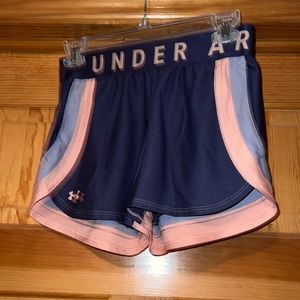 Under Armor athletic shorts, grey and peach, XS